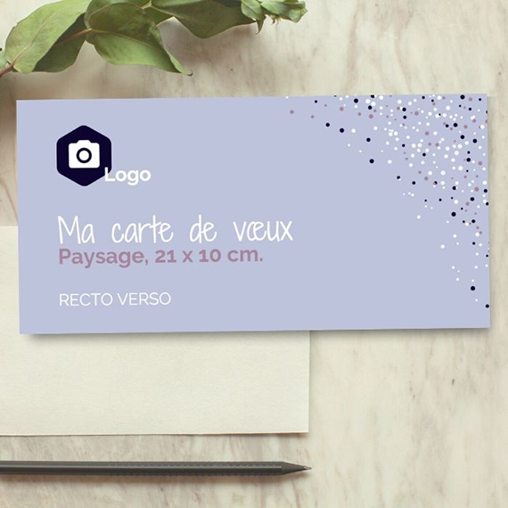 Carte 21 x 10 cm recto verso